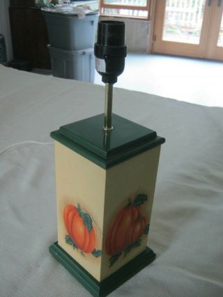 Large Vintage Fall Pumpkin Wood Table Lamp