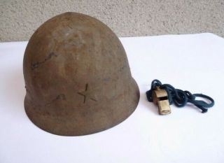 Ww2 Former Japanese Army,  Helmet Type 90 With Whistle