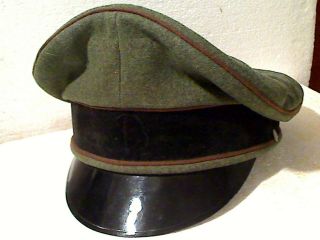 Wwii German Heer Elite Cavalry Recon Officer Peaked Visor Cap Hat
