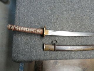 WWII JAPANESE ARMY TYPE 95 NCO SWORD W/ MATCHING NUMBERED SCABBARD 3