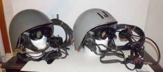 Two Ww2 U.  S.  Navy Talker Helmet Displays W Blast Helmets Commo Gear And Goggles