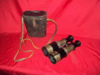 Ww1 French Officer Binoculars,  Leather Case Wwi Colmont Ft Serie Veco
