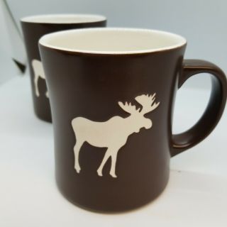 STARBUCKS Moose 2009 Coffee Mug Brown Cup EMBOSSED Etched 16 oz 2