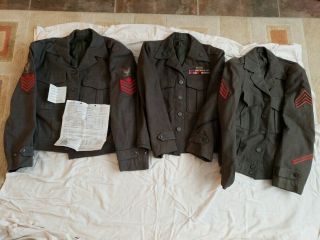 Named Ww2 Usmc Medic Uniforms With Discharge Papers Us Marines Wwii Ike Jacket