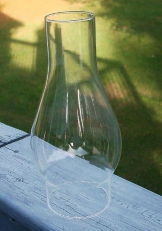 Vintage 8 3/4 " H Clear Glass Globe Shade - Chimney For Oil - Kerosene Lamp 3 " Fit
