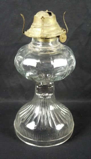 Vintage Risdon P & A Mfg.  Co.  Danbury Conn Eagle Oil Lamp Kerosene Clear Glass