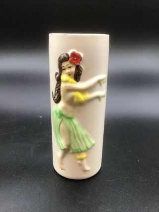 Vintage Orchids Of Hawaii Hula Girl Dancer Mug Cup Vase 6”