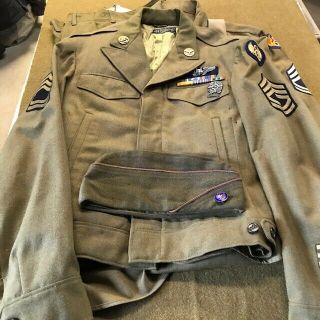 Ww2 Usaaf Scarce B - 14 Jacket Tech Sgt 8th Air Force Uniform Group - Complete