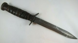 Early Wwii Imperial Us Military M3 Fighting Trench Knife W/flaming Bomb