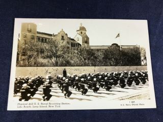 V3 - 90 Vintage Military Post Card - U.  S.  Naval Receiving Station Long Island,  Ny