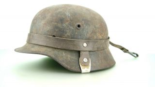Ww2 German Helmet Leather Carrier,  Complete,  Rare