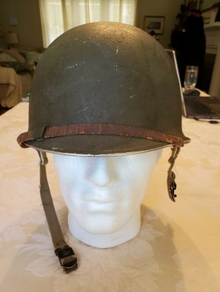 Wwii Us Army Fixed Bale M1 Mccord Helmet,  Liner,  Chinstrap