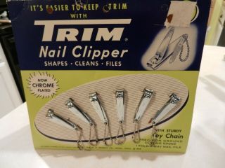 Vintage 1958 Dozen Trim Nail Clippers Pos Dealer Display Nos Complete
