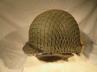 Early Wwii Us Army Fixed Bale Helmet And Liner