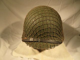 Early WWII US ARMY FIXED BALE HELMET AND LINER 2
