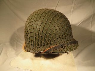 Early WWII US ARMY FIXED BALE HELMET AND LINER 3