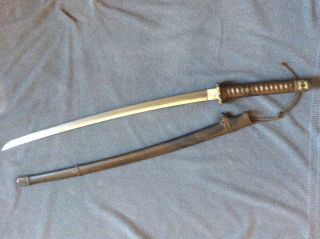 WWII Japanese Army officer ' s samurai Gunto sword Signed 3