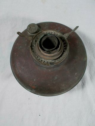 Victorian Brass Oil Lamp Font with Round Wick Burner or Restoration 2