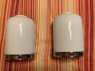 Two Replacement Milk Glass Lamp Shades 6” Tall Round Modern Elegant Classy 4 You