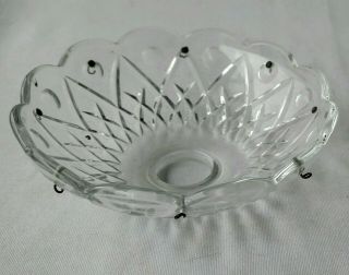 Vintage Wide Glass Bobeche For Chandelier Or Lamp Fixture 8 Pins