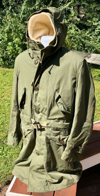 Post Wwii Korean War Us Army Air Force M - 1947 1951 Overcoat Parka & Pile Liner