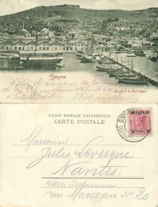 Turkey,  Smyrna Smyrne Izmir,  Le Port Et Le Mont Pagus (1900) Postcard