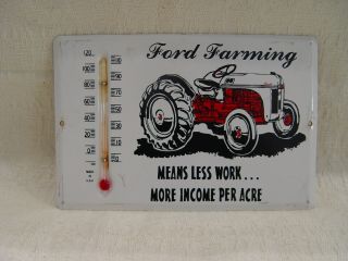 Vintage Ford Farming Tractor Advertising Thermometer In Shape