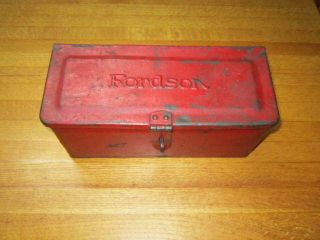 Vintage Red Fordson Solid Tractor Tool Box Ford Advertising