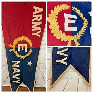 Ww2 Us Army Navy E Award Production Flag 8 Foot Flag