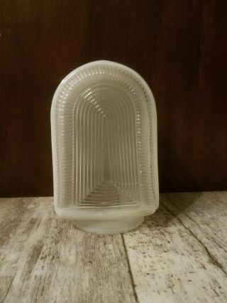 Vtg Art Deco Wall Sconce Frosted Clear Glass Globe Light Fixture Shade Bthroom H
