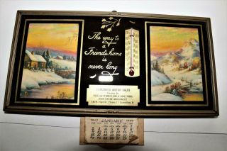 1949 John Deere Dealership Advertising Thermometer Calendar Dodge Truck Ohio