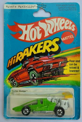 Hot Wheels Moc 1979 Hi - Rakers Turbo Wedge Green Bw Hong Kong Vintage