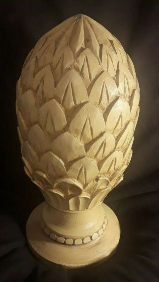 11 " Vintage Wood Hand Carved Pineapple Phillipine Bowl Table Centerpiece Decor