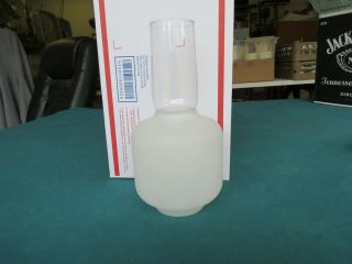 Frosted & Clear Glass Oil Lamp Chimney Globe Shade - 8 1/4 " Tall X 2 5/8 " Fitter