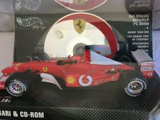 Hot Wheels 1:24 Ferrari Schumacher F1 Race Car Velocity X Cd Rom Pc Demo