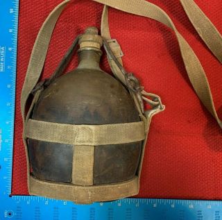 Rare Vintage Ww2 Japan Japanese Canteen With Canvas Strap 103c