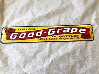 Old Drink Good Grape In Bottles General Store Painted Tin Advertising Sign