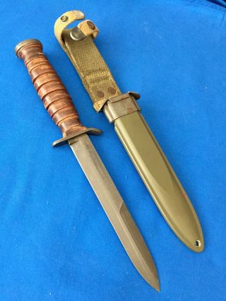 Wwii 2 Imperial Us M3 Trench Fighting Knife M8 Scabbard Army Military
