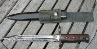 Wwii British Enfield No.  5 Mk I Jungle Carbine Bayonet,  Scabbard,  & Frog