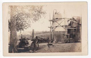 Jackson,  Ohio Oh - Steam Engine Tractor On Farm 1912 Rppc Real Photo Postcard