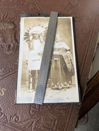Very Old Rppc Sioux Indian Chief And His Wife Geddes,  South Dakota