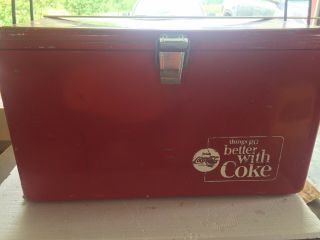1950’s VINTAGE Coca Cola PICNIC Cooler Progress REFRIGERATOR CO.  LOUISVILLE KY 2