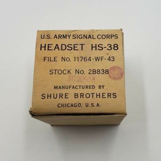 Usn/usaaf Flying Helmet Receiver Set Anb - H - 1 Type Hs - 38 - In The Box