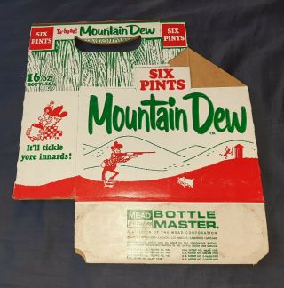 Htf Pepsi Cola Yahoo Mountain Dew 16oz Returnable Bottle Carrier Cond