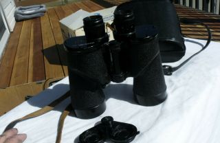 1944 Wwii U.  S.  Usmc Marine Binoculars 7 X 50 And Case B & L W/ V.  D.  Filter