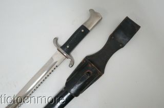 Wwii German Fireman Dress Bayonet Knife W/ Sawback Blade & Scabbard