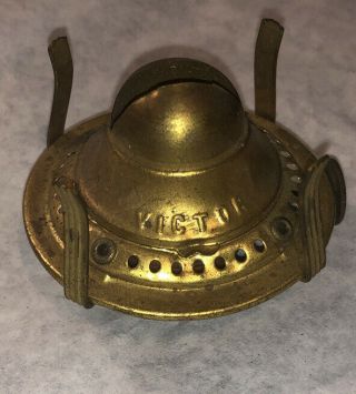 Victor Brass Oil Lamp Burner Made In Usa Thumb Wheel Vintage