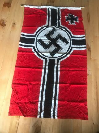 Nazi Flag - 2.  5 Ft X 4.  5 Ft - Grandpa Passed,  Had This In His Foot Locker