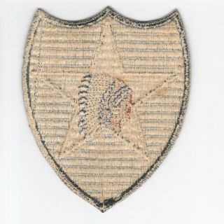 Rare Ww 2 Us Army 2nd Infantry Division Ribbed Weave Gemsco Patch Inv F551