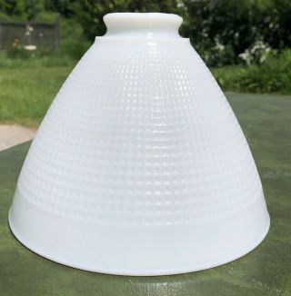 Vintage Corning 8202 Waffle White Glass Lamp Shade Torchiere Pendant Diffuser 8”